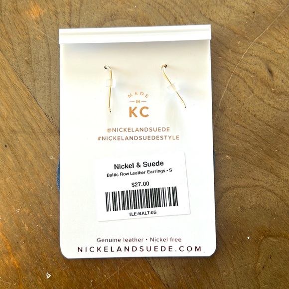 Nickel and Suede Leather Earrings - Picture 4 of 6